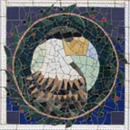 Caracara bird mosaic.
