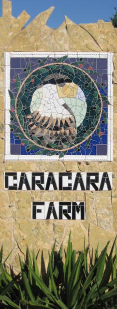 Caracara Farm mosaic at entry gate